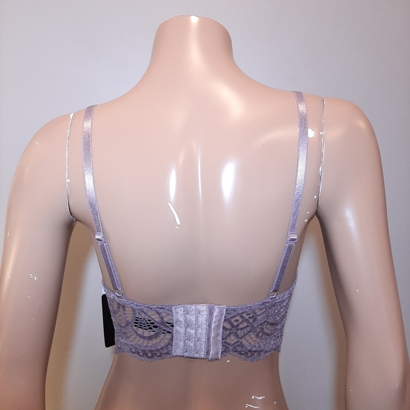 🆕️ FIFTH AVE Luxe Lingerie Lace Crushed Velvet Bustier Bra Underwire Push Up - Picture 8 of 12